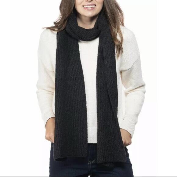 Style & CO Super Cozy Black Ribbed Knit Scarf One Size - Picture 1 of 7
